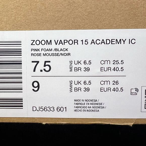 Nike Mercurial Vapor 15 Academy IC Mens Sz 7.5/ Women’s Sz 9 Pink DJ5633-601 - Picture 10 of 10